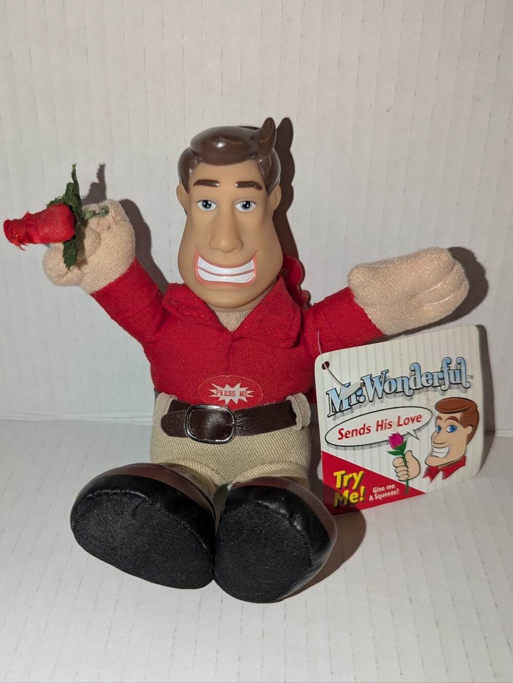 Vintage 2003 Mr. Wonderful Talking Plush Clip - TESTED & WORKING!